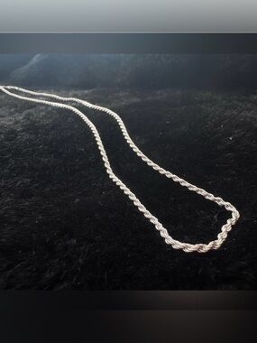 Sterling Silver Twisted Rope Necklace - Classic Silver Women's Jewelry